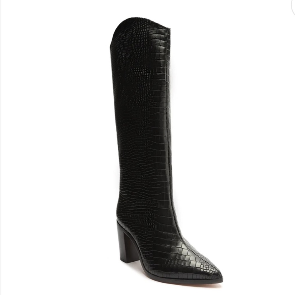 Crocodile print boots